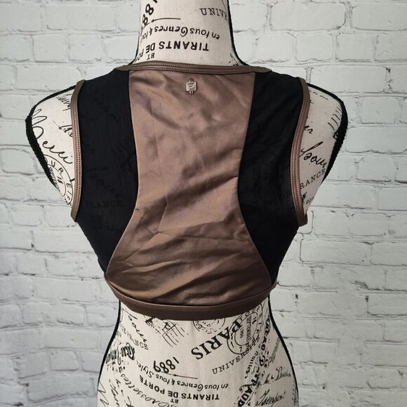FABLETICS Camryn Metallic Bronze Black Activewear Tank Top sz M NWOT - Picture 7 of 9